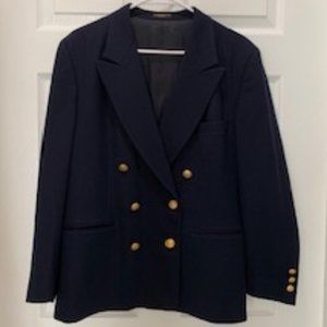 Navy Double-Breasted Blazer Men's Prep-School Flannel